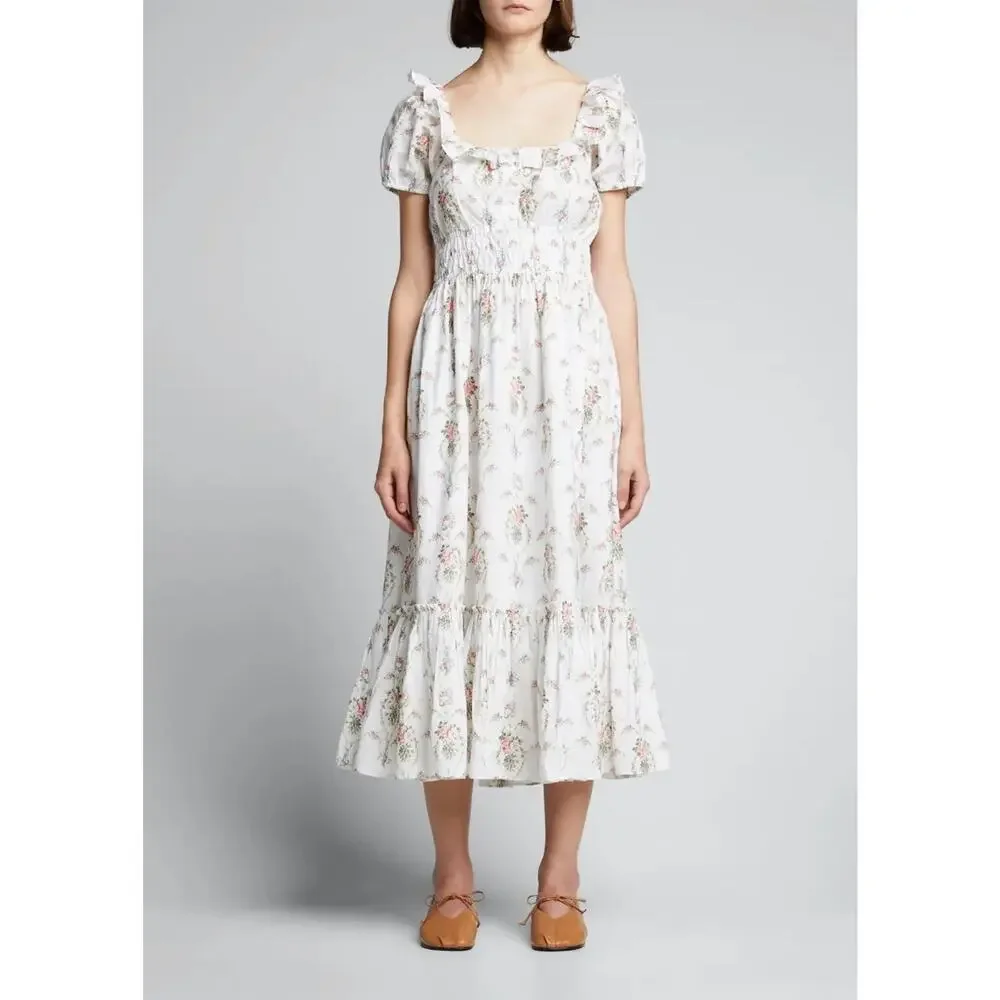 LoveShackFancy Terrence Tiered Floral Maxi Dress Sz M, $495 MSRP - Picture 2 of 2